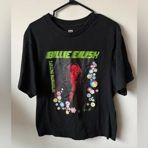 Billie Elish + Takashi Muramaki T-Shirt collab with Floral Design